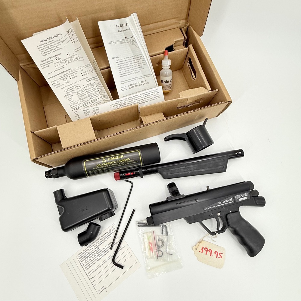 Vintage F2 Illustrator Paintball Marker FAST Feral Action Sports Boxed Kit